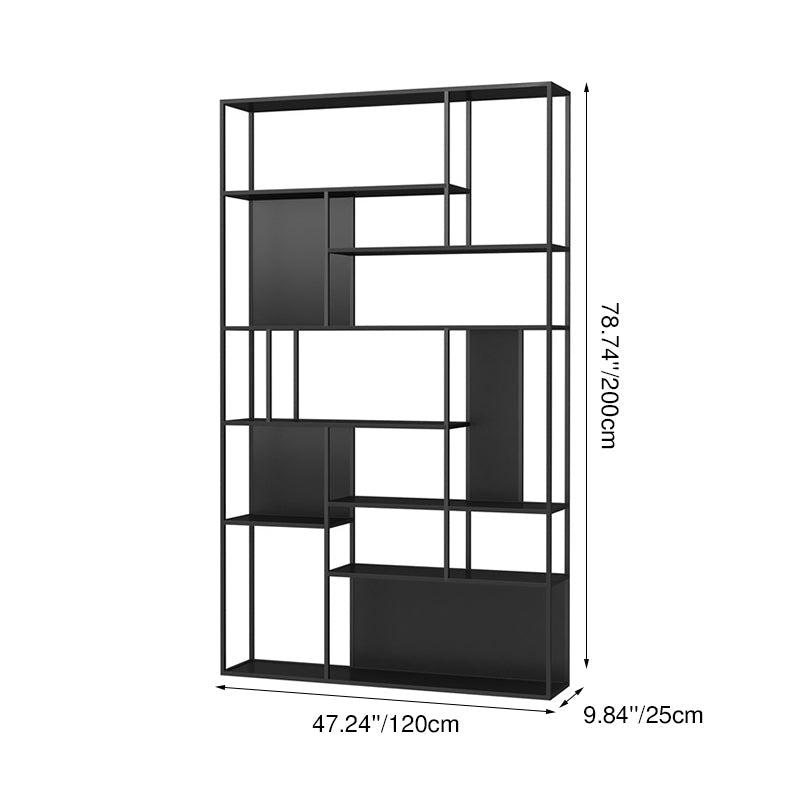 Modern Minimalist Iron Rectangular Display Rack 13-Cabinet Floor Standing Storage Rack For Living Room