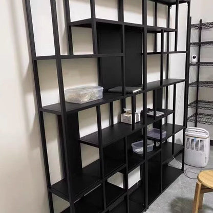 Modern Minimalist Iron Rectangular Display Rack 13-Cabinet Floor Standing Storage Rack For Living Room
