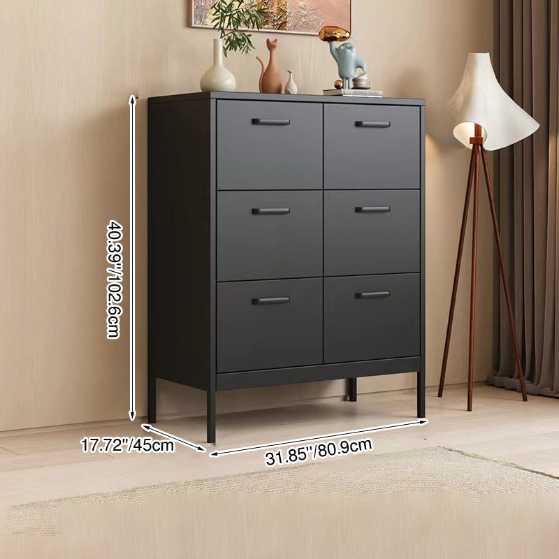 Modern Minimalist Iron Rectangular Storage Cabinet 3/4/6-Drawer For Living Room