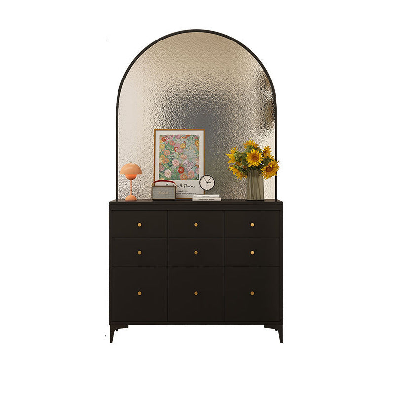 Modern Mid-Century Solid Wood Eco Board Faux Rattan Stainless Steel Glass Rectangular Weaving Shoe Storage 3-Tier For Entryway
