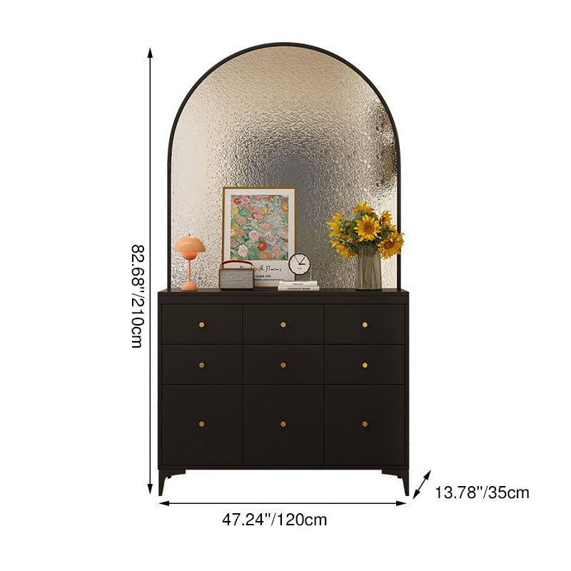 Modern Mid-Century Solid Wood Eco Board Faux Rattan Stainless Steel Glass Rectangular Weaving Shoe Storage 3-Tier For Entryway