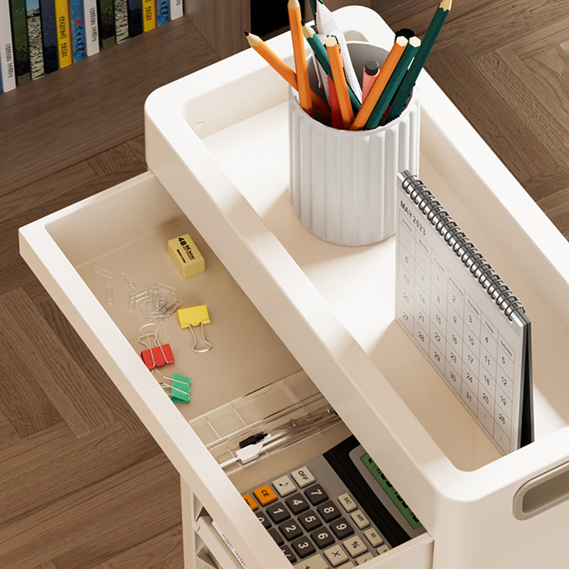 Modern Minimalist ABS Rectangular End Table 6-Tier Movable Multi-Functional Organizer For Living Room