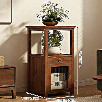 Traditional Chinese Nan Bamboo Fiberboard Acrylic Iron Square Display Rack 1/2/3/4-Tier Multiple Shelves For Living Room