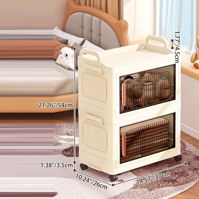 Modern Minimalist Plastic PP Rectangular Storage Cabinet 2/3/4/5-Cabinet Foldable Movable For Living Room