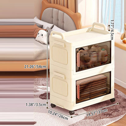 Modern Minimalist Plastic PP Rectangular Storage Cabinet 2/3/4/5-Cabinet Foldable Movable For Living Room
