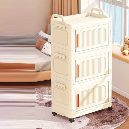 Modern Minimalist Plastic PP Rectangular Storage Cabinet 2/3/4/5-Cabinet Foldable Movable For Living Room
