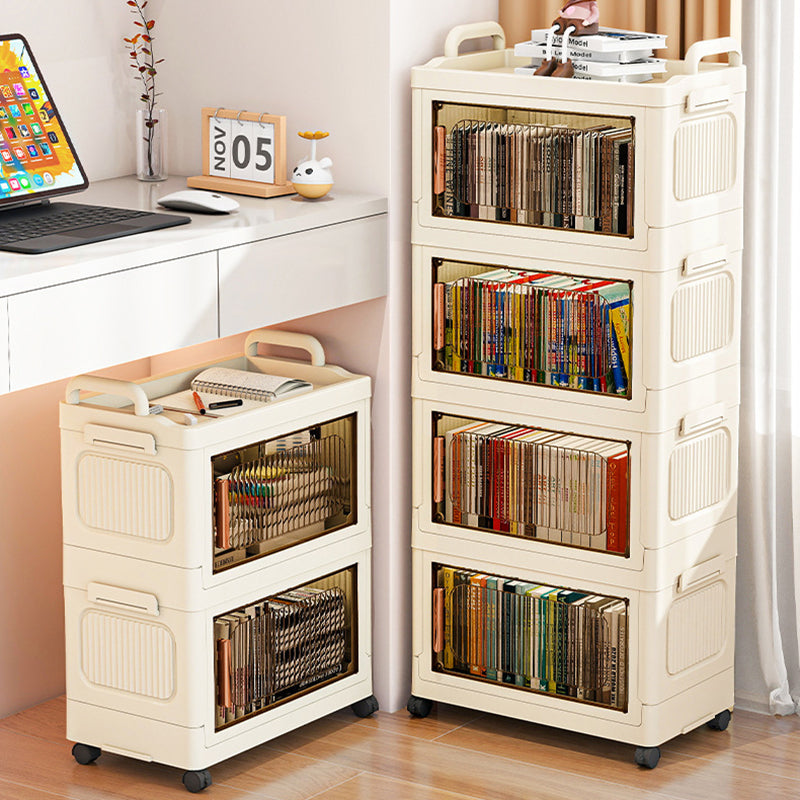 Modern Minimalist Plastic PP Rectangular Storage Cabinet 2/3/4/5-Cabinet Foldable Movable For Living Room