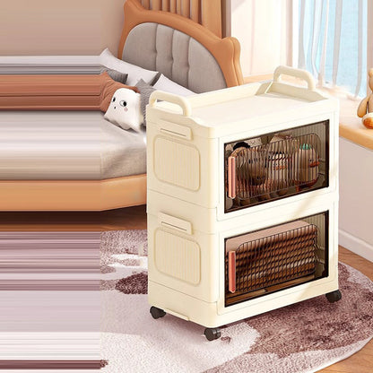 Modern Minimalist Plastic PP Rectangular Storage Cabinet 2/3/4/5-Cabinet Foldable Movable For Living Room