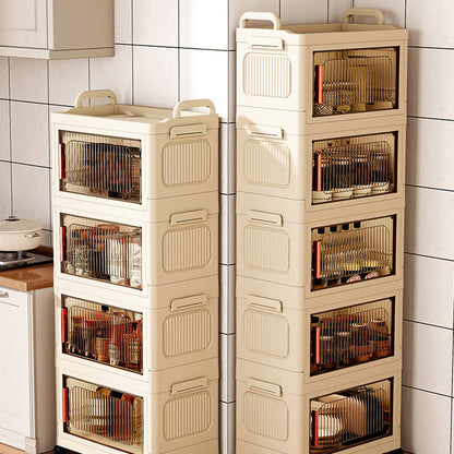 Modern Minimalist Plastic PP Rectangular Storage Cabinet 2/3/4/5-Cabinet Foldable Movable For Living Room