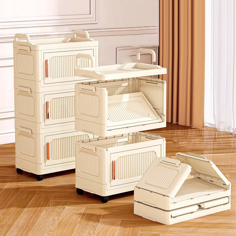 Modern Minimalist Plastic PP Rectangular Storage Cabinet 2/3/4/5-Cabinet Foldable Movable For Living Room