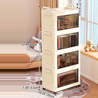 Modern Minimalist Plastic PP Rectangular Storage Cabinet 2/3/4/5-Cabinet Foldable Movable For Living Room