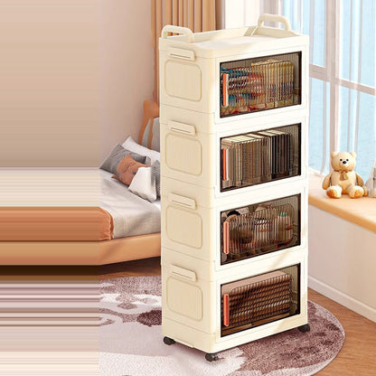 Modern Minimalist Plastic PP Rectangular Storage Cabinet 2/3/4/5-Cabinet Foldable Movable For Living Room