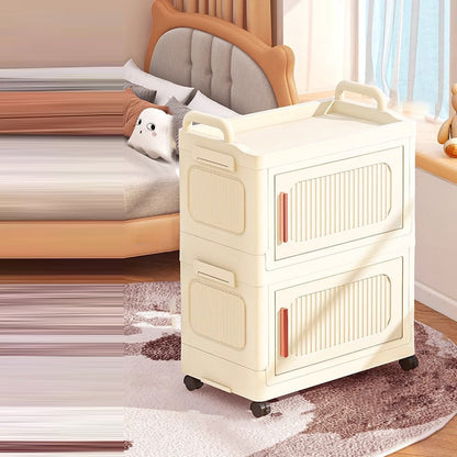 Modern Minimalist Plastic PP Rectangular Storage Cabinet 2/3/4/5-Cabinet Foldable Movable For Living Room