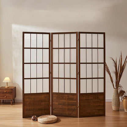 Traditional Chinese Pine Wood Non-woven Fabric Rectangular Room Divider Folding For Living Room