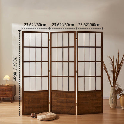 Traditional Chinese Pine Wood Non-woven Fabric Rectangular Room Divider Folding For Living Room