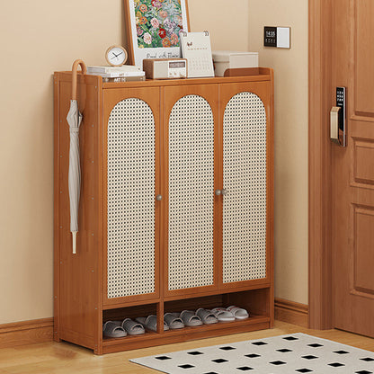 Modern Minimalist Nan Bamboo ABS MDF Rectangular Shoe Storage 8-Tier For Entryway