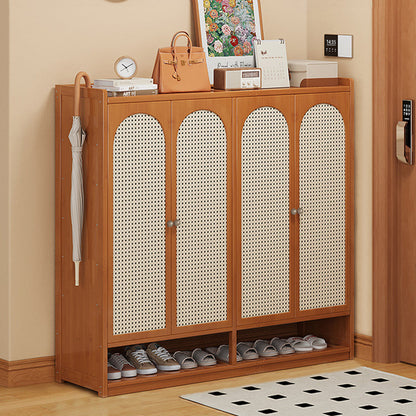 Modern Minimalist Nan Bamboo ABS MDF Rectangular Shoe Storage 8-Tier For Entryway