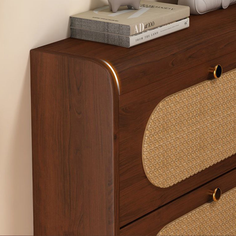 Contemporary Retro HDF Plastic Rectangular Shoe Storage 6-Cabinet For Entryway