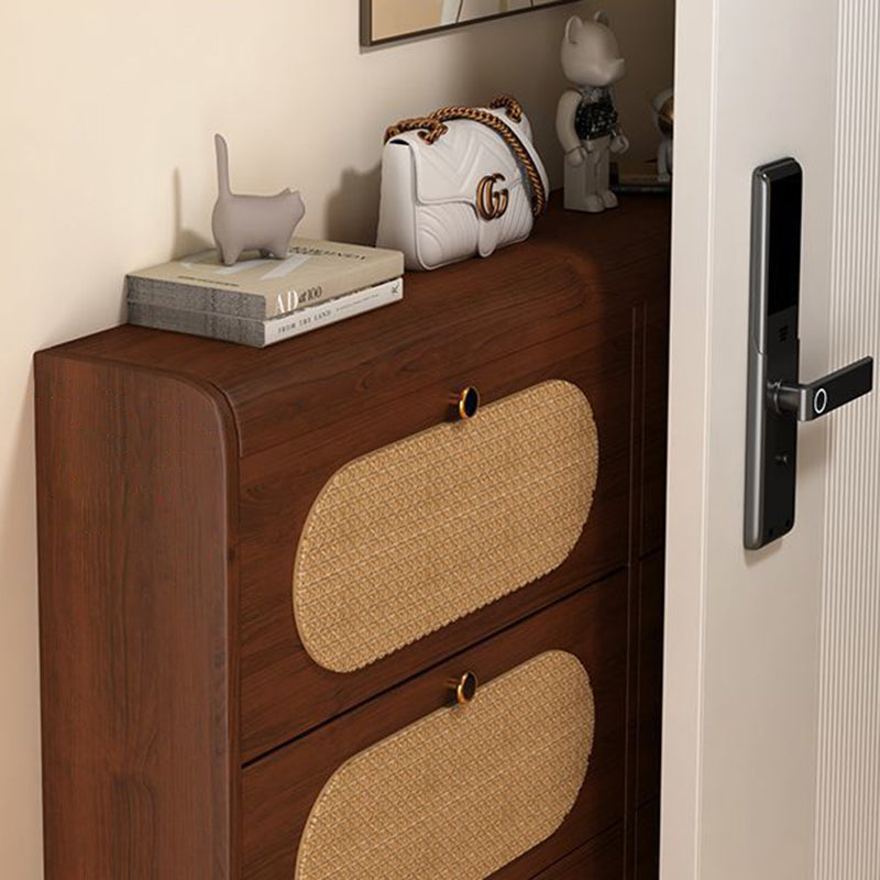 Contemporary Retro HDF Plastic Rectangular Shoe Storage 6-Cabinet For Entryway