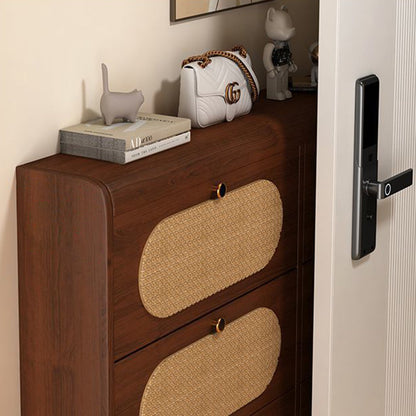 Contemporary Retro HDF Plastic Rectangular Shoe Storage 6-Cabinet For Entryway
