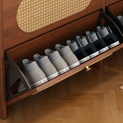 Contemporary Retro HDF Plastic Rectangular Shoe Storage 6-Cabinet For Entryway