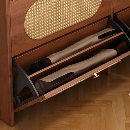 Contemporary Retro HDF Plastic Rectangular Shoe Storage 6-Cabinet For Entryway