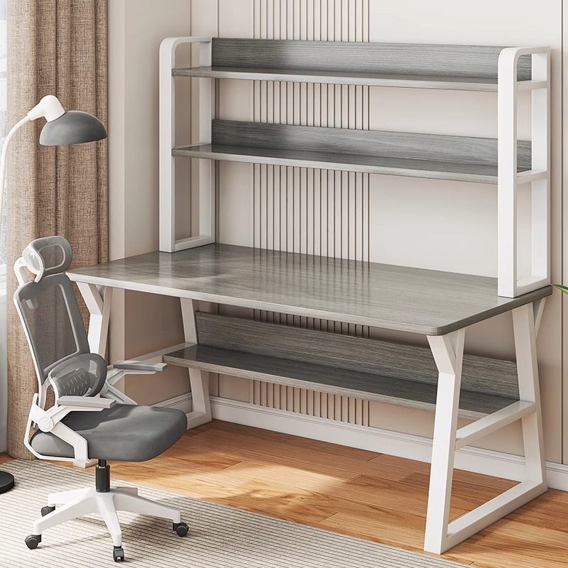 Modern Minimalist HDF Carbon Steel Rectangular Desks 4-tier Storage Shelves For Home Office