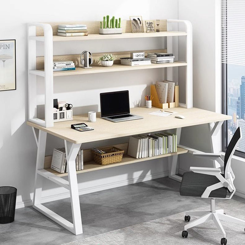 Modern Minimalist HDF Carbon Steel Rectangular Desks 4-tier Storage Shelves For Home Office