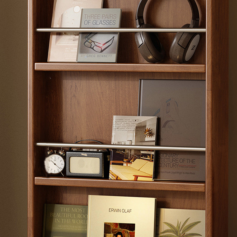 Modern Mid-Century Rubberwood Solid Wood Plywood Stainless Steel Ellipse Bookshelf 360° Rotating Full-Length Mirror For Living Room