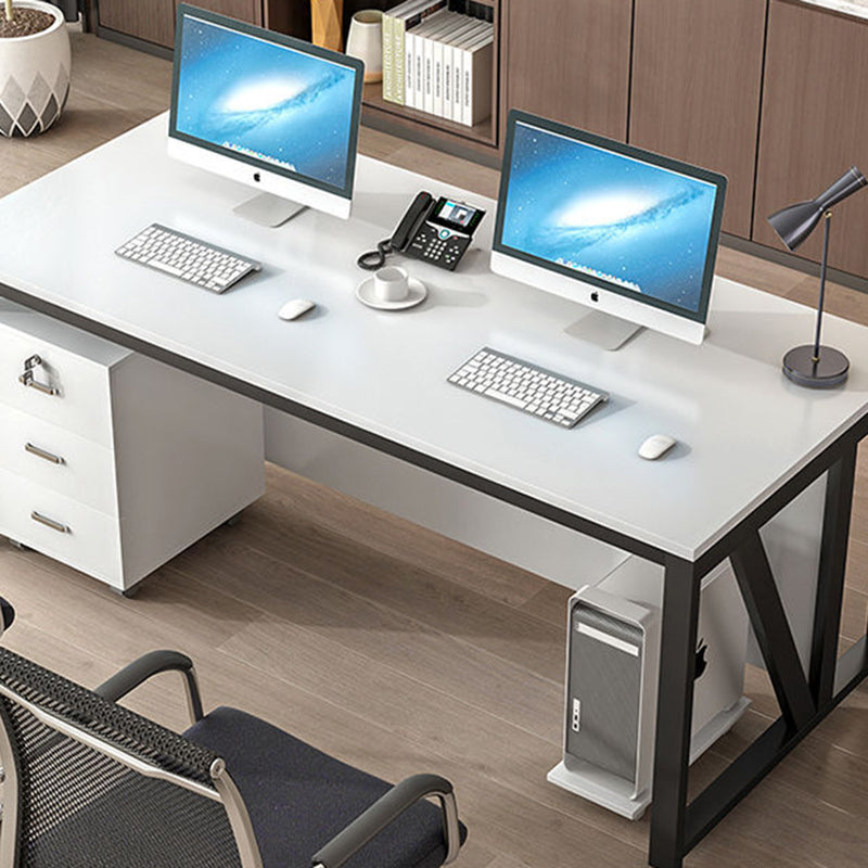 Modern Minimalist Particle Board Iron Rectangular Desks Movable 3-Drawer Storage For Home Office