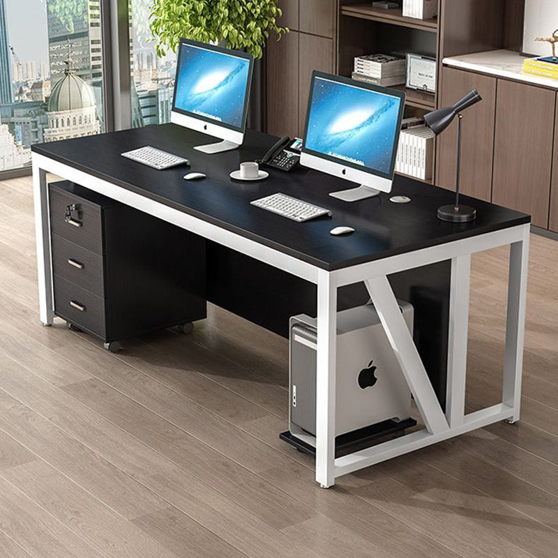 Modern Minimalist Particle Board Iron Rectangular Desks Movable 3-Drawer Storage For Home Office