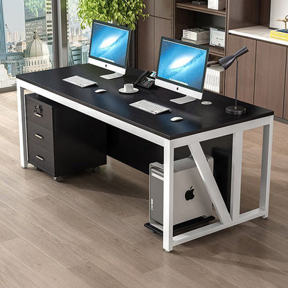 Modern Minimalist Particle Board Iron Rectangular Desks Movable 3-Drawer Storage For Home Office