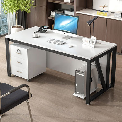Modern Minimalist Particle Board Iron Rectangular Desks Movable 3-Drawer Storage For Home Office