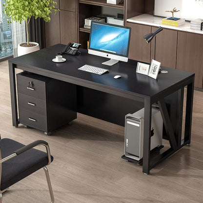 Modern Minimalist Particle Board Iron Rectangular Desks Movable 3-Drawer Storage For Home Office