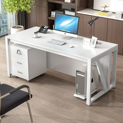 Modern Minimalist Particle Board Iron Rectangular Desks Movable 3-Drawer Storage For Home Office