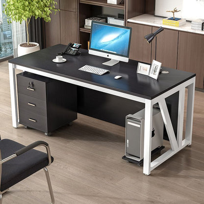 Modern Minimalist Particle Board Iron Rectangular Desks Movable 3-Drawer Storage For Home Office