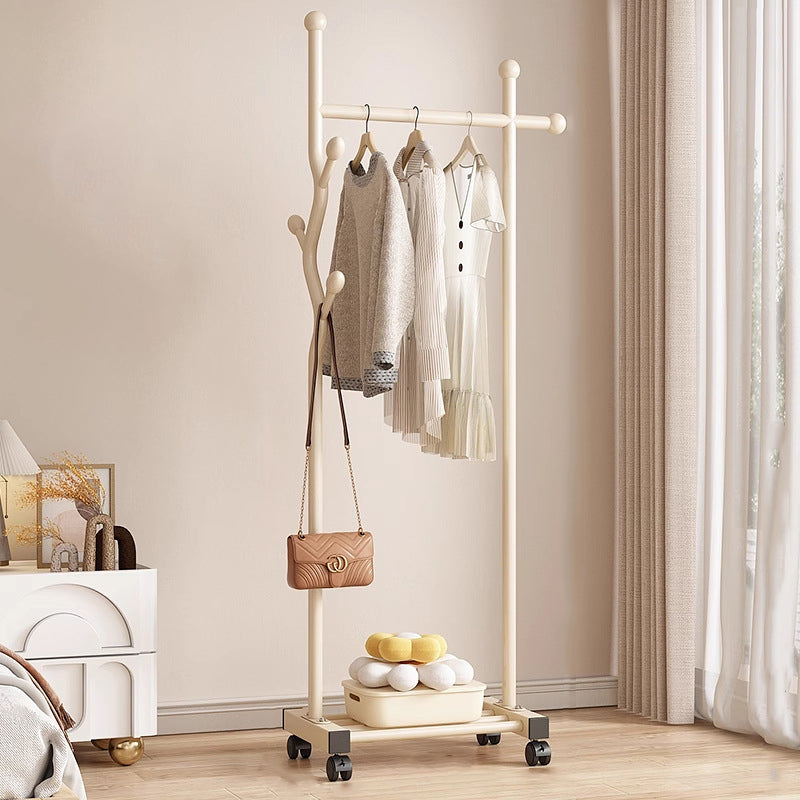 Modern Minimalist Iron Square Rectangular Movable Hall Tree 1-Drawer For Bedroom & Entryway