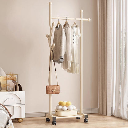 Modern Minimalist Iron Square Rectangular Movable Hall Tree 1-Drawer For Bedroom & Entryway