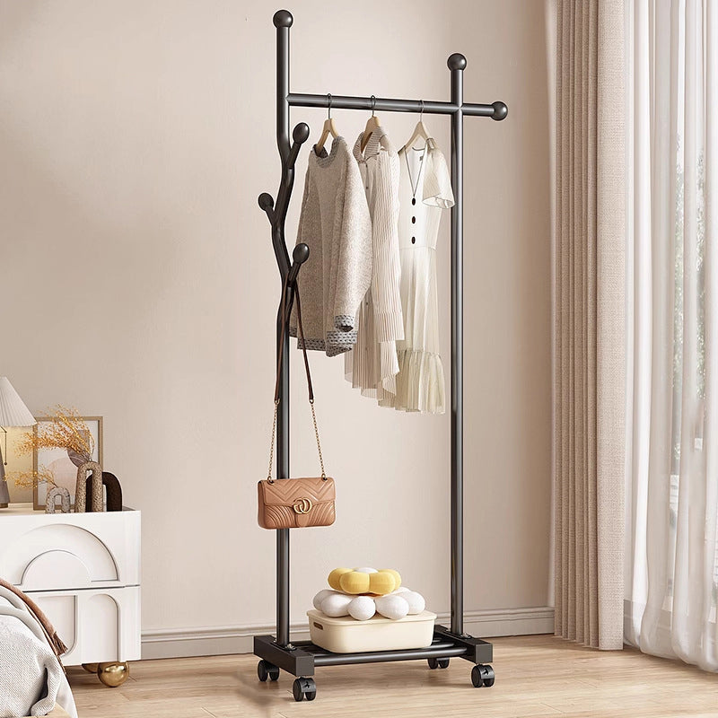 Modern Minimalist Iron Square Rectangular Movable Hall Tree 1-Drawer For Bedroom & Entryway