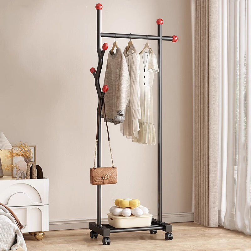 Modern Minimalist Iron Square Rectangular Movable Hall Tree 1-Drawer For Bedroom & Entryway