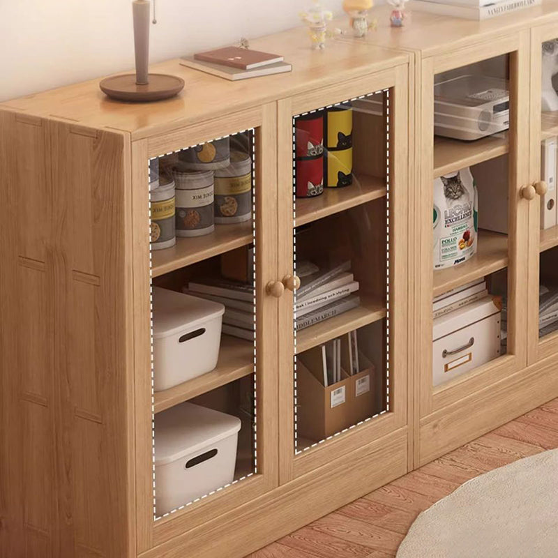 Modern Minimalist Pine Wood Acrylic Rectangular Storage Cabinet 3-Tier For Living Room