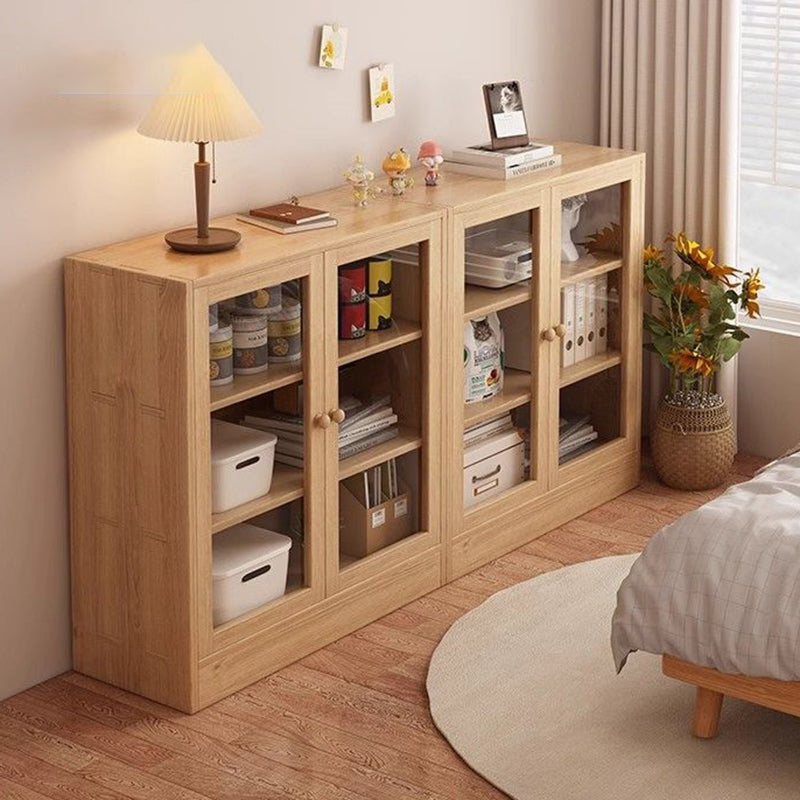Modern Minimalist Pine Wood Acrylic Rectangular Storage Cabinet 3-Tier For Living Room