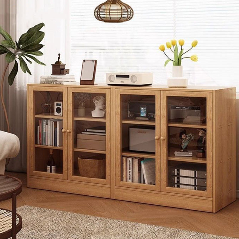 Modern Minimalist Pine Wood Acrylic Rectangular Storage Cabinet 3-Tier For Living Room