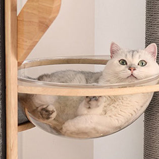 Modern Minimalist MDF Felt Round Cat Tree & Condo 3-Condo 4-Perche 1-Scratching Board For Living Room