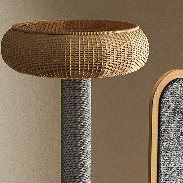 Modern Minimalist MDF Felt Round Cat Tree & Condo 3-Condo 4-Perche 1-Scratching Board For Living Room