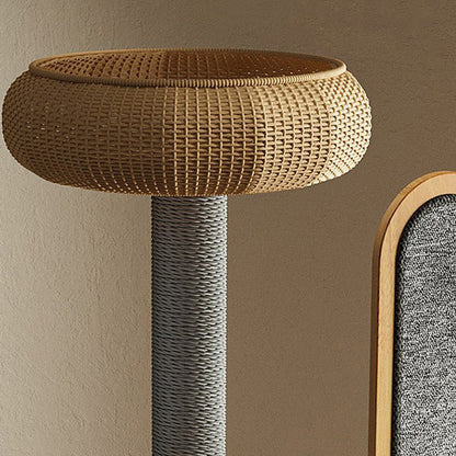 Modern Minimalist MDF Felt Round Cat Tree & Condo 3-Condo 4-Perche 1-Scratching Board For Living Room