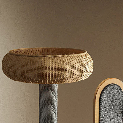 Modern Minimalist MDF Felt Round Cat Tree & Condo 3-Condo 4-Perche 1-Scratching Board For Living Room