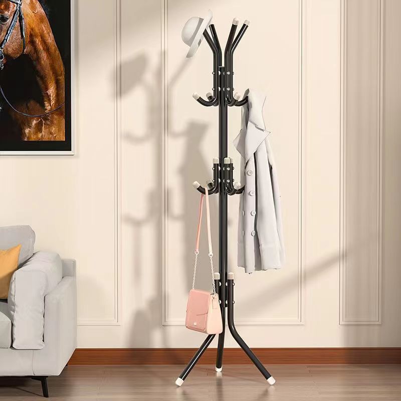 Modern Minimalist Iron Triangular Hall Tree Freestanding With 12 Hooks For Living Room & Bedroom