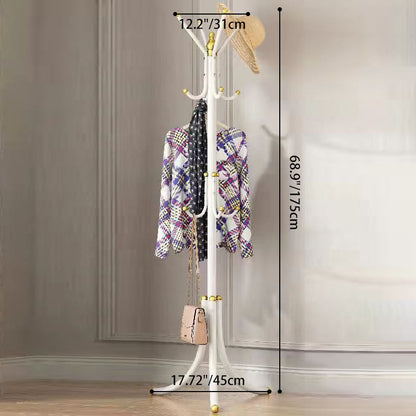 Modern Minimalist Iron Triangular Hall Tree Freestanding With 12 Hooks For Living Room & Bedroom