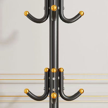 Modern Minimalist Iron Triangular Hall Tree Freestanding With 12 Hooks For Living Room & Bedroom